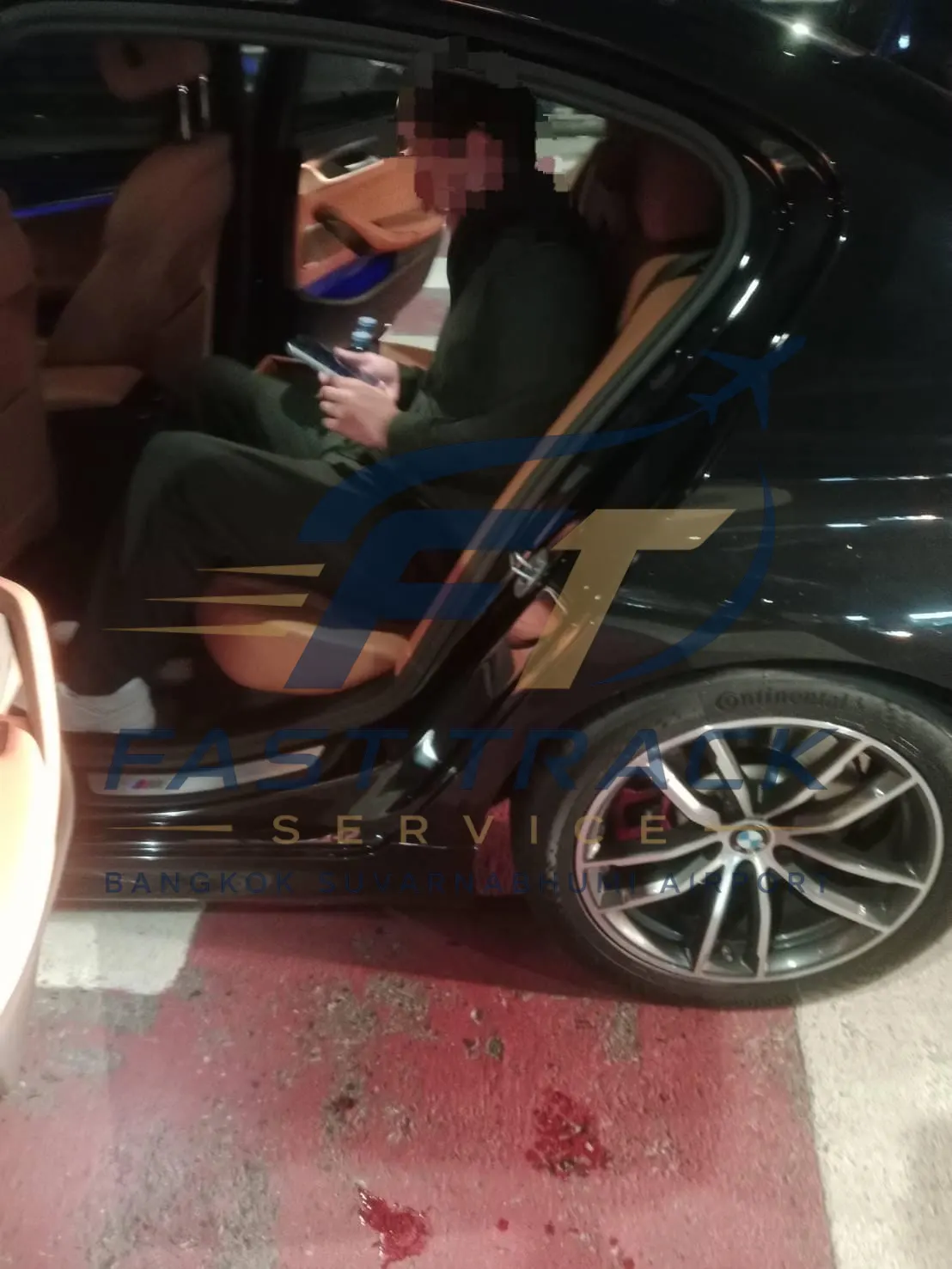 Traveller in a booked airport transfer after the meet
